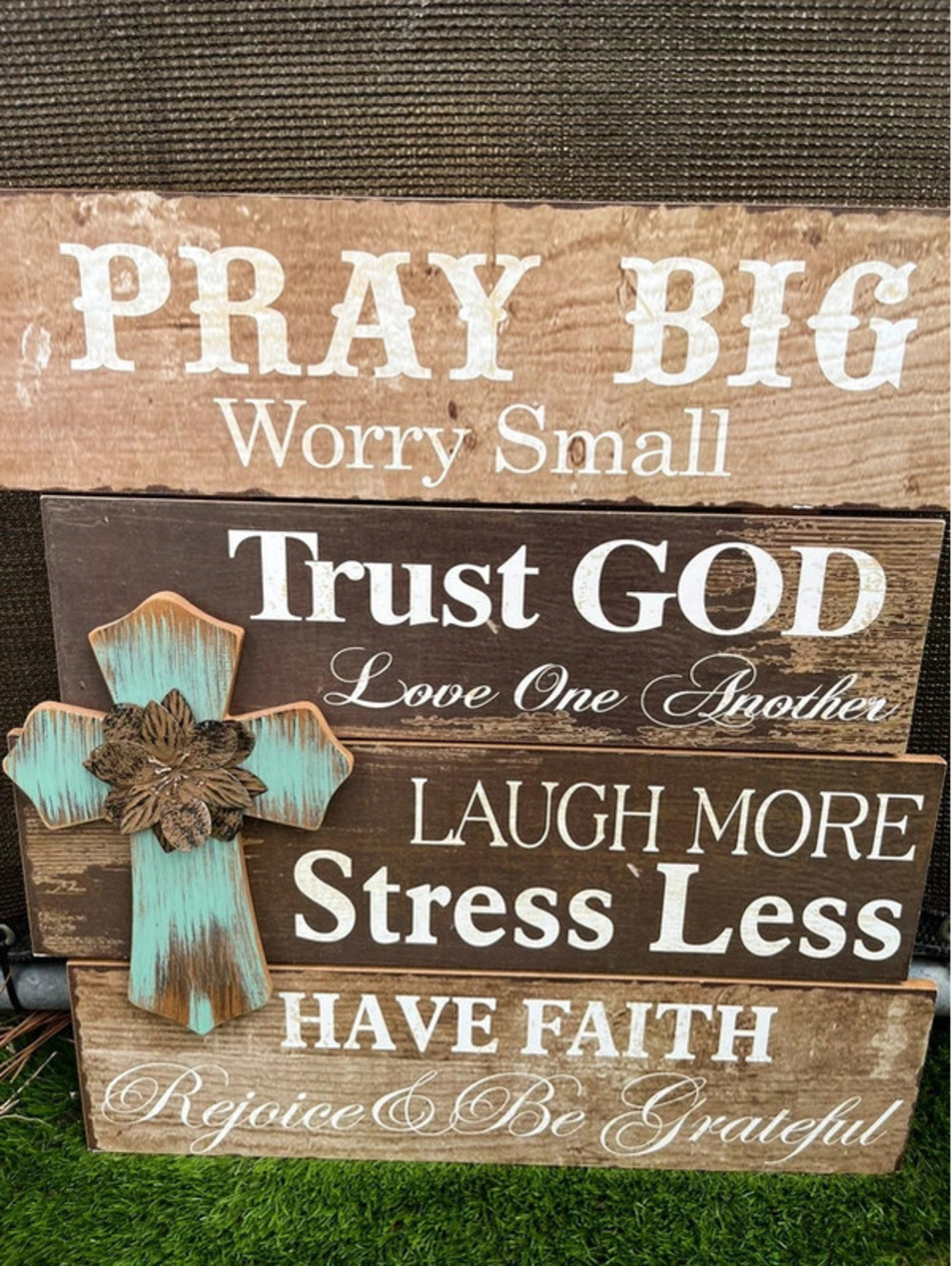 Rustic wooden spiritual wall art decor